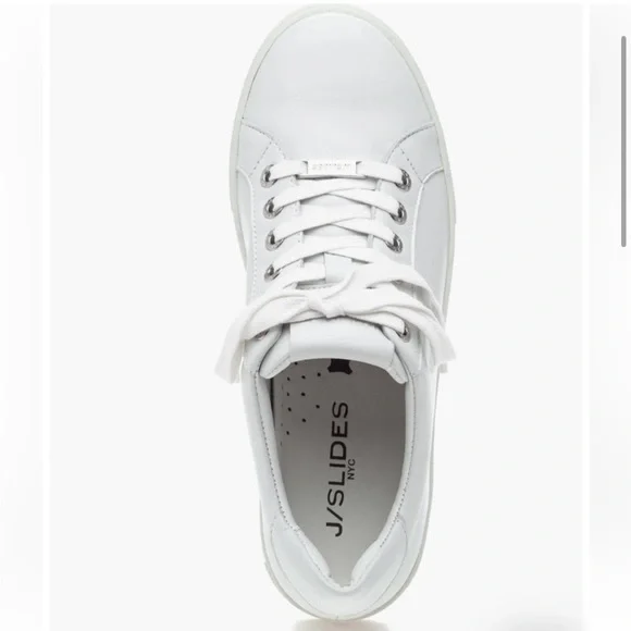 NWT J/SLIDES MAYA White Leather Sneaker - Picture 4 of 15